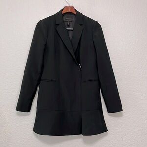 BCBGMaxazria Black Long Zip Blazer Jacket